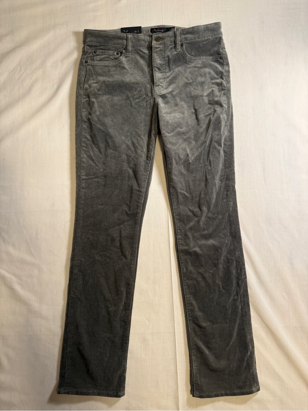NWT Lauren Ralph Lauren Corduroy Pants Womens 10 30 Mid Rise Straight Leg Grey